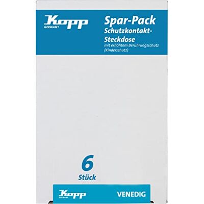 Kopp Enchufe con Mayor Protección contra Contactos Venedig, Color Platino, Paquete con 6 Piezas, Kopp Enchufe con Mayor Protección contra Contactos Venedig, Color Platino, Paquete con 6 Piezas,