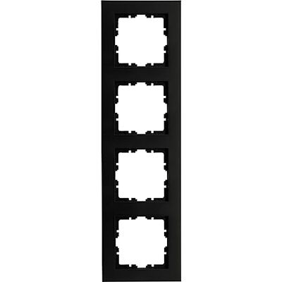 Kopp HK07 Pure Marco de 4 enchufes (5 unidades), color negro mate Kopp HK07 Pure Marco de 4 enchufes (5 unidades), color negro mate