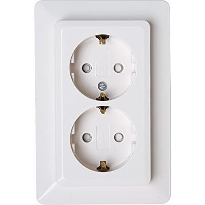 Kopp Enchufe con protección de Contacto, Blanco Kopp Enchufe con protección de Contacto, Blanco