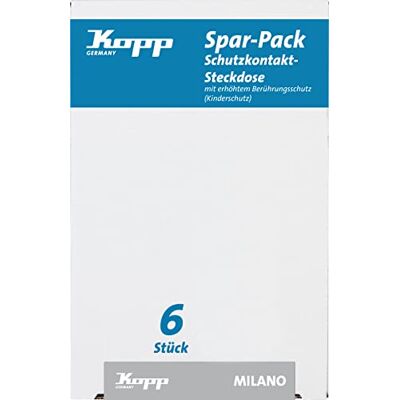 Kopp MILANO Acero inoxidable 6 tomas Schuko - Enchufe eléctrico Kopp MILANO Acero inoxidable 6 tomas Schuko - Enchufe eléctrico