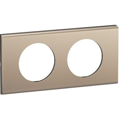 Legrand – Placa Céliane – Placa de acabado para enchufes e interruptores Céliane – 2 postes – Níquel satinado Legrand – Placa Céliane – Placa de acabado para enchufes e interruptores Céliane – 2 postes – Níquel satinado