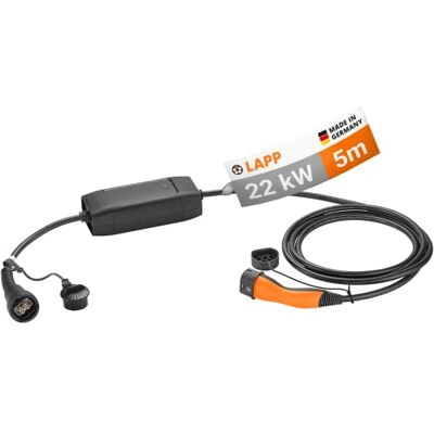 Lapp Mobility Estación de Carga Tipo 2, 22 kW/sin Adaptador / 32 A / 3 Fases/Cable de Carga E-Coche/Modo 2/6 m/Negro Lapp Mobility Estación de Carga Tipo 2, 22 kW/sin Adaptador / 32 A / 3 Fases/Cable de Carga E-Coche/Modo 2/6 m/Negro