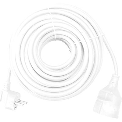 Cable prolongador de corriente Silver Electronics - 5m, Blanco, Schuko Cable prolongador de corriente Silver Electronics - 5m, Blanco, Schuko