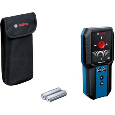Bosch detector de pared GMS 100-23 (profundidad de detección máx. de metal no magnético/metal magnético/cables con corriente/madera: 100/80/50 mm, 2 pilas AA, bolsa) Bosch detector de pared GMS 100-23 (profundidad de detección máx. de metal no magnético/metal magnético/cables con corriente/madera: 100/80/50 mm, 2 pilas AA, bolsa)