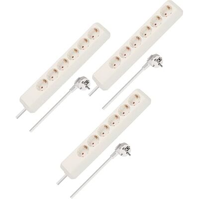 Brennenstuhl Eco-Line, regleta de 6 Tomas, Juego de 3 Unidades (regleta con protección Reforzada contra el Contacto Accidental y Cable de 1,5 m), Color Blanco Brennenstuhl Eco-Line, regleta de 6 Tomas, Juego de 3 Unidades (regleta con protección Reforzada contra el Contacto Accidental y Cable de 1,5 m), Color Blanco