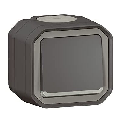 Legrand Interruptor o conmutador con indicador impermeable Plexo 10A viene completo con indicador para montaje en aparente antracita Legrand Interruptor o conmutador con indicador impermeable Plexo 10A viene completo con indicador para montaje en aparente antracita
