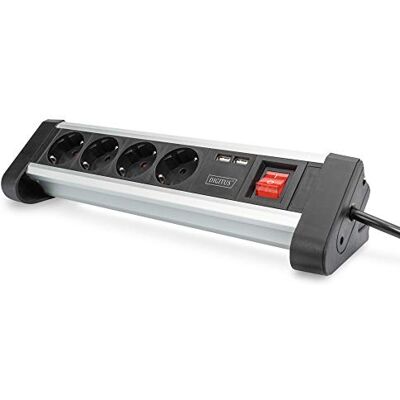 Digitus DA-70614 – Regleta con cargador USB – 1 unidad – 2 puertos USB-A – 4 tomas de corriente con contacto de protección – Con interruptor – Para escritorio y montaje en pared Digitus DA-70614 – Regleta con cargador USB – 1 unidad – 2 puertos USB-A – 4 tomas de corriente con contacto de protección – Con interruptor – Para escritorio y montaje en pared
