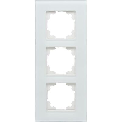 Kopp HK07 Marco embellecedor de Cristal (3 Orificios), Color Blanco Kopp HK07 Marco embellecedor de Cristal (3 Orificios), Color Blanco