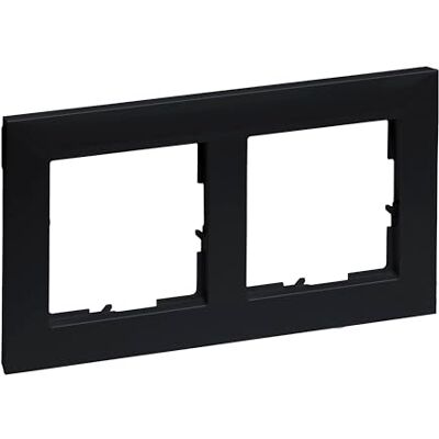 Legrand , Seano Marco de 2 vías, termoplástico, sin halógenos, dimensiones: 87 x 158 mm, color negro lacado Legrand , Seano Marco de 2 vías, termoplástico, sin halógenos, dimensiones: 87 x 158 mm, color negro lacado