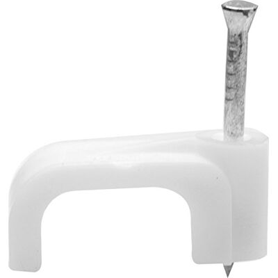 Merriway Clip de Cable Plano Twin and Earth de 6 mm, Blanco (Paquete de 100), Set Piezas Merriway Clip de Cable Plano Twin and Earth de 6 mm, Blanco (Paquete de 100), Set Piezas