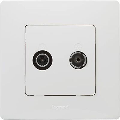 Legrand Enchufe TV, Toma para Televisión, Radio, Satélite Intermedia, Gama Niloé Monobloc, Mecanismo Completo con Marco, Blanco, Legrand Enchufe TV, Toma para Televisión, Radio, Satélite Intermedia, Gama Niloé Monobloc, Mecanismo Completo con Marco, Blanco,