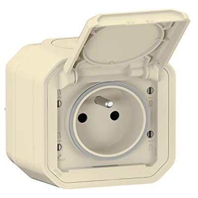 Legrand – Toma impermeable IP55 con tierra Plexo, toma 2P+T 16A completa con persiana, para colocación en aparente, fabricado en Francia – Arena Legrand – Toma impermeable IP55 con tierra Plexo, toma 2P+T 16A completa con persiana, para colocación en aparente, fabricado en Francia – Arena