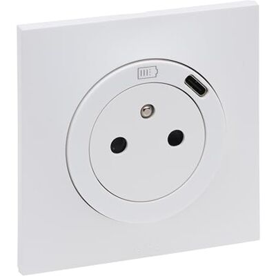 Legrand Toma de corriente con cargador USB tipo C Neptuno completo blanco Legrand Toma de corriente con cargador USB tipo C Neptuno completo blanco