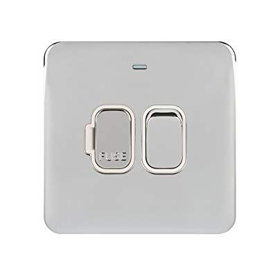 Schneider Electric Lisse Unidad de conexión con fusible sin tornillos (13 A, cromo pulido con interior blanco, 10 unidades) Schneider Electric Lisse Unidad de conexión con fusible sin tornillos (13 A, cromo pulido con interior blanco, 10 unidades)