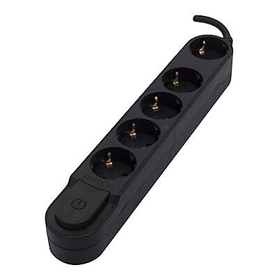 CHACON Base de diseño 5 x 16 A con interruptor 1,5 m Negro (SCH) CHACON Base de diseño 5 x 16 A con interruptor 1,5 m Negro (SCH)