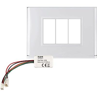 Beghelli Lite 3FR - Placa de Interruptor con Iluminación y Batería de Emergencia - Blanco Beghelli Lite 3FR - Placa de Interruptor con Iluminación y Batería de Emergencia - Blanco