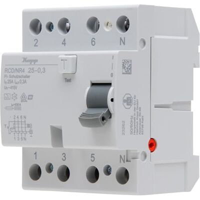 Kopp Interruptor diferencial (25 A, 300 mA, 4 pines) Kopp Interruptor diferencial (25 A, 300 mA, 4 pines)