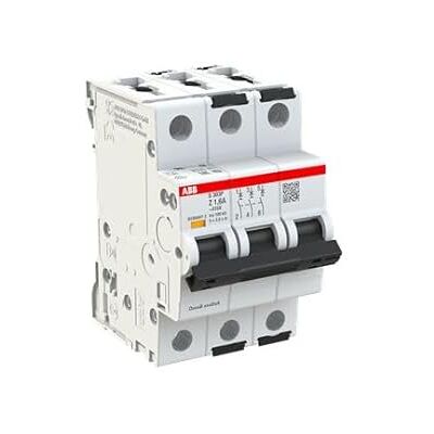 ABB S300P Disyuntor tipo Z, polo 3 1,6 A, 415 V, capacidad de desconexión 100 kA System Pro M Compact ABB S300P Disyuntor tipo Z, polo 3 1,6 A, 415 V, capacidad de desconexión 100 kA System Pro M Compact