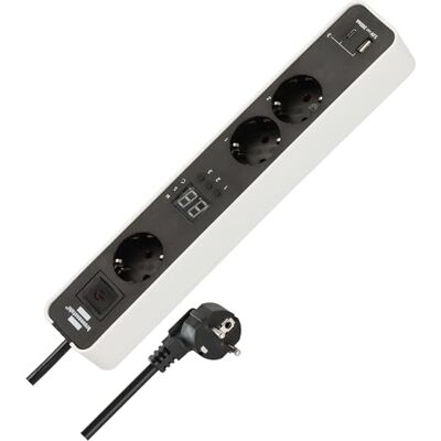 Brennenstuhl Regleta de enchufes Ecolor de 3 Tomas con Temporizador y USB A y C (Regleta con 2 Tomas conmutables y 1 Toma Permanente, 3 temporizadores Independientes, Interruptor y Cable de 1,5m) Brennenstuhl Regleta de enchufes Ecolor de 3 Tomas con Temporizador y USB A y C (Regleta con 2 Tomas conmutables y 1 Toma Permanente, 3 temporizadores Independientes, Interruptor y Cable de 1,5m)