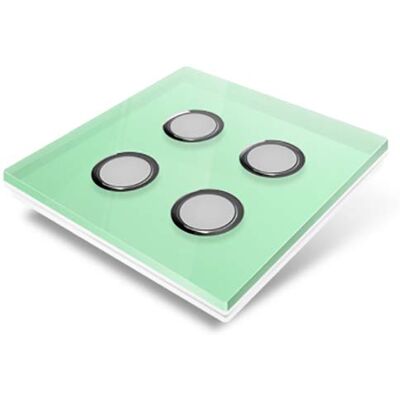 CHACON Edisio Placa protectora de cristal (4 teclas), color verde CHACON Edisio Placa protectora de cristal (4 teclas), color verde
