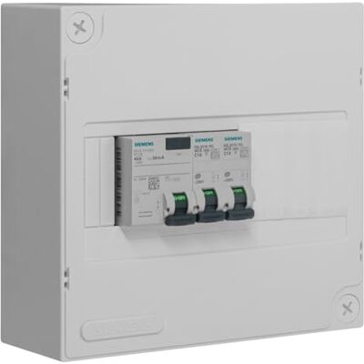 Siemens Mesa preequipada 1 inter. diff. 40 A tipo AC + 2 disyuntores Siemens Mesa preequipada 1 inter. diff. 40 A tipo AC + 2 disyuntores