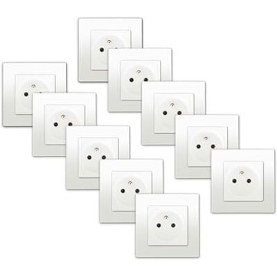 Conjunto de 10 Enchufes Blancos Siemens Delta Viva - Enchufes Eléctricos Conjunto de 10 Enchufes Blancos Siemens Delta Viva - Enchufes Eléctricos