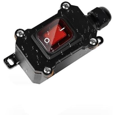 Meijeegu Interruptor de caja impermeable para cableado al aire libre Interruptor impermeable Adecuado para dispositivos de almacenamiento de energía doméstica de 12-24V, automóviles y barcos Relé (A) Meijeegu Interruptor de caja impermeable para cableado al aire libre Interruptor impermeable Adecuado para dispositivos de almacenamiento de energía doméstica de 12-24V, automóviles y barcos Relé (A)