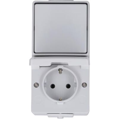 Jung Enchufe Schuko, 16 A / 250 V~ con Interruptor Conmutador 10 AX / 250 V Jung Enchufe Schuko, 16 A / 250 V~ con Interruptor Conmutador 10 AX / 250 V