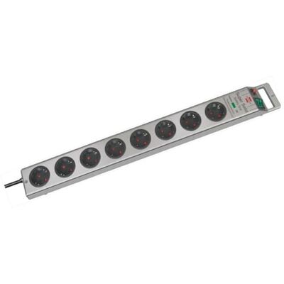 Brennenstuhl Super-Solid, Regleta de 8 Tomas con protección contra sobretensión (Regleta de enchufes múltiples con Cable de 2,5m e Interruptor de policarbonato inastillable) Plata Brennenstuhl Super-Solid, Regleta de 8 Tomas con protección contra sobretensión (Regleta de enchufes múltiples con Cable de 2,5m e Interruptor de policarbonato inastillable) Plata