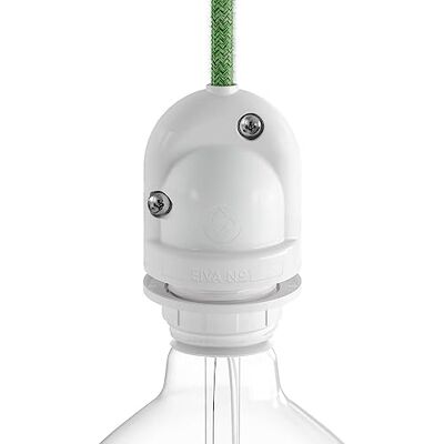 Creative Cables Portalámparas E27 para exterior EIVA, protección IP65 (termoplástico blanco) –para sistema MODULAIR – Membrana hermética contra el agua y las tormentas Creative Cables Portalámparas E27 para exterior EIVA, protección IP65 (termoplástico blanco) –para sistema MODULAIR – Membrana hermética contra el agua y las tormentas