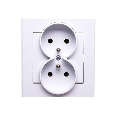 Ospel Toma de corriente IP20 (16 A, 84 mm, 45 mm, 90 mm), color blanco Ospel Toma de corriente IP20 (16 A, 84 mm, 45 mm, 90 mm), color blanco
