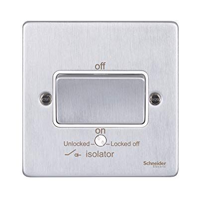 Schneider Electric GU1513WBC Ultimate Low Profile Brushed chrome Color blanco insert 1 gang TP isolator 10A interruptor de placa Schneider Electric GU1513WBC Ultimate Low Profile Brushed chrome Color blanco insert 1 gang TP isolator 10A interruptor de placa