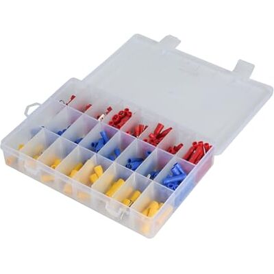 Electraline Kit de terminales surtidos de 250 piezas para cableado, reparación, instalación, proyectos electrónicos e industriales Electraline Kit de terminales surtidos de 250 piezas para cableado, reparación, instalación, proyectos electrónicos e industriales