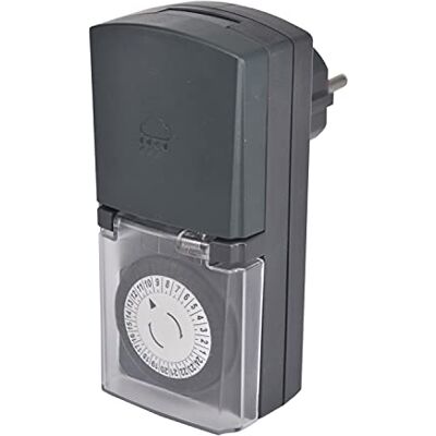 Electraline Programador Timer Diario para Uso Exterior IP44, Color Blanco Electraline Programador Timer Diario para Uso Exterior IP44, Color Blanco