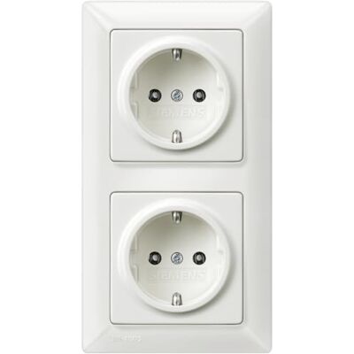 Siemens 5UB1511, 5TG2552-0 Juego completo de enchufes (2 enchufes Schuko y marco de 2 enchufes en color blanco titanio), color blanco Siemens 5UB1511, 5TG2552-0 Juego completo de enchufes (2 enchufes Schuko y marco de 2 enchufes en color blanco titanio), color blanco