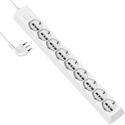 Electraline Regleta de 9 plazas polivalentes (schuko + 10/16A) de Gran robustez, Cable de 2 Metros, con Sistema de bobinado de Cable Integrado, Enchufe 90° Que Ahorra Espacio, 16A Electraline Regleta de 9 plazas polivalentes (schuko + 10/16A) de Gran robustez, Cable de 2 Metros, con Sistema de bobinado de Cable Integrado, Enchufe 90° Que Ahorra Espacio, 16A
