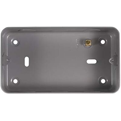 Schneider Electric GBG02 caja de montaje de rejilla de superficie de metal con revestimiento de metal, 3 – 4 bandas, gris, paquete de 5 Schneider Electric GBG02 caja de montaje de rejilla de superficie de metal con revestimiento de metal, 3 – 4 bandas, gris, paquete de 5