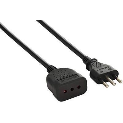 Electraline Alargador de 3 m, Enchufe y Toma pequeña de 10 A, marrón – sección del Cable 3G0,75 mm, 3M Electraline Alargador de 3 m, Enchufe y Toma pequeña de 10 A, marrón – sección del Cable 3G0,75 mm, 3M