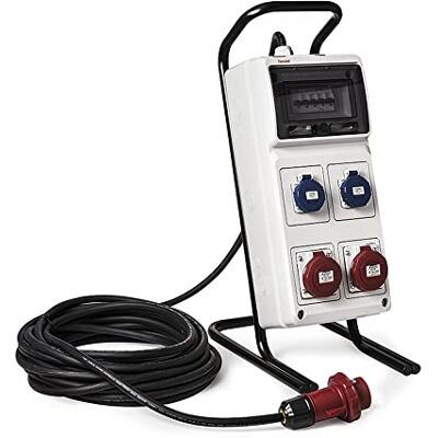 Famatel – Caja industrial precableada IP44 con soporte 2 tomas 2P+TTL 16A 250V 2 tomas 3P+T 16A 380V Con magnetotérmicos Cable 15 m 5 x 4 Famatel – Caja industrial precableada IP44 con soporte 2 tomas 2P+TTL 16A 250V 2 tomas 3P+T 16A 380V Con magnetotérmicos Cable 15 m 5 x 4