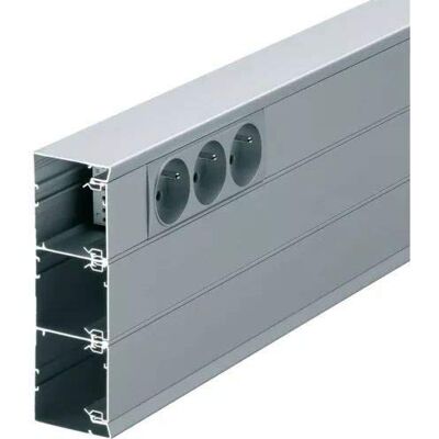 Hager Canal GBA 50x130 3comp. Aluminio Hager Canal GBA 50x130 3comp. Aluminio