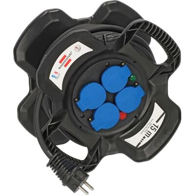Brennenstuhl X-GUM Enrollador de cable eléctrico compacto (4 enchufes eléctricos, con conectores y indicador de presencia de voltaje LED, 15 m H07RN-F 3G1,5, uso en exteriores, fabricado en Francia) Brennenstuhl X-GUM Enrollador de cable eléctrico compacto (4 enchufes eléctricos, con conectores y indicador de presencia de voltaje LED, 15 m H07RN-F 3G1,5, uso en exteriores, fabricado en Francia)