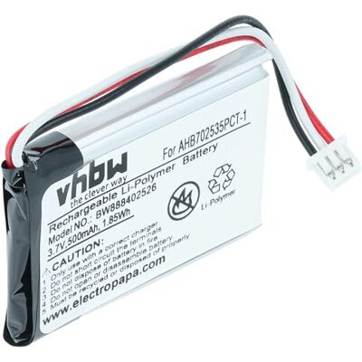 vhbw Batería Compatible con Sennheiser Momentum 3 Wireless M3AEBT Auriculares inalámbricos, Cascos (500 mAh, 3,7 V, Li-Poli) vhbw Batería Compatible con Sennheiser Momentum 3 Wireless M3AEBT Auriculares inalámbricos, Cascos (500 mAh, 3,7 V, Li-Poli)