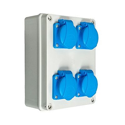 PAWBOL Distribuidor de corriente de pared (8 unidades, 230 V, 6 A, Schuko, 4 x 230 V, Schuko, color gris PAWBOL Distribuidor de corriente de pared (8 unidades, 230 V, 6 A, Schuko, 4 x 230 V, Schuko, color gris