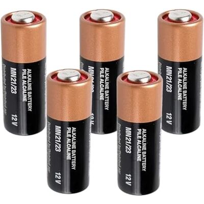Brightium Pila de 12V MN21, Formato Tira de 5 Unidades, para Dispositivos de Control Remoto, alarmas y Juguetes. Brightium Pila de 12V MN21, Formato Tira de 5 Unidades, para Dispositivos de Control Remoto, alarmas y Juguetes.