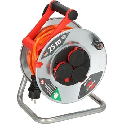Brennenstuhl Garant S V2 IP44 Enrollacables 25m exterior (Fabricado en Alemania, cable en color de señal naranja, chapa de acero, uso a corto plazo en exteriores) Brennenstuhl Garant S V2 IP44 Enrollacables 25m exterior (Fabricado en Alemania, cable en color de señal naranja, chapa de acero, uso a corto plazo en exteriores)