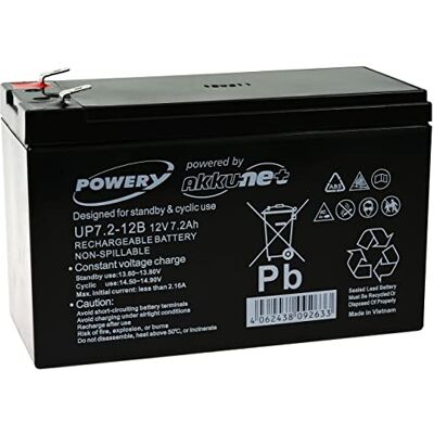 Powery Batería Plomo de Gel de Reemplazo para SAI APC BP420IPNP Powery Batería Plomo de Gel de Reemplazo para SAI APC BP420IPNP