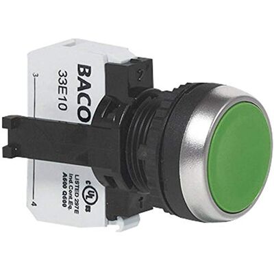 BACO L21AA04C Botón pulsador plástico cromado - IP69K BACO L21AA04C Botón pulsador plástico cromado - IP69K