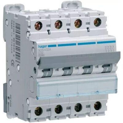 Hager Interruptor 50A 4P - Magnetotérmico - Montaje en DIN Hager Interruptor 50A 4P - Magnetotérmico - Montaje en DIN