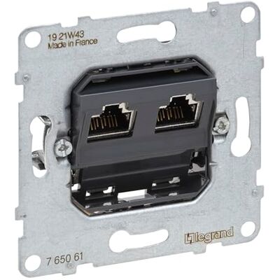 Legrand , Seano Caja de datos (2 unidades, RJ45, cat. 6A, UTP, sin blindaje) Legrand , Seano Caja de datos (2 unidades, RJ45, cat. 6A, UTP, sin blindaje)