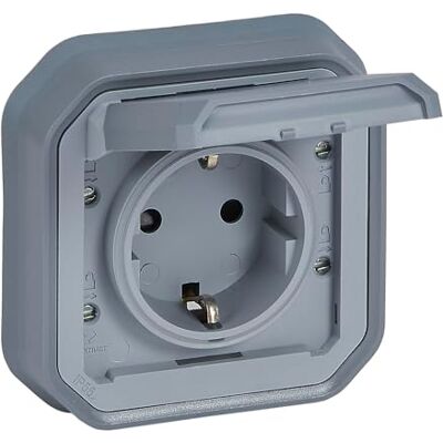 Legrand Enchufe 16A con contacto lateral de tierra Plexo Estanco IP55 Montaje empotrado Gris Legrand Enchufe 16A con contacto lateral de tierra Plexo Estanco IP55 Montaje empotrado Gris